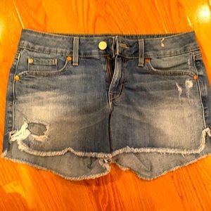 Level 99 denim distressed shorts